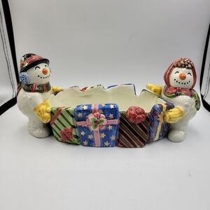 Fitz and Floyd Frosty Folks Tidbit 4 1/2” Display